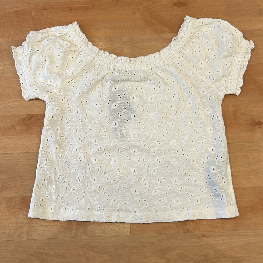 BUFFALO DAVID BITTON Gracie Eyelet Top color white size extra small new tags